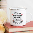 Axyaa Personalized Teacher Mug - Merci Maitresse Enamel Coffee Cup