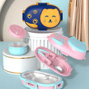 Axyaa Cartoon Cat Lunch Box Set - Stainless Steel Thermal Food Container