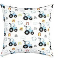 Axyaa White Decorative Pillowcase, Short Plush Square Cushion Cover