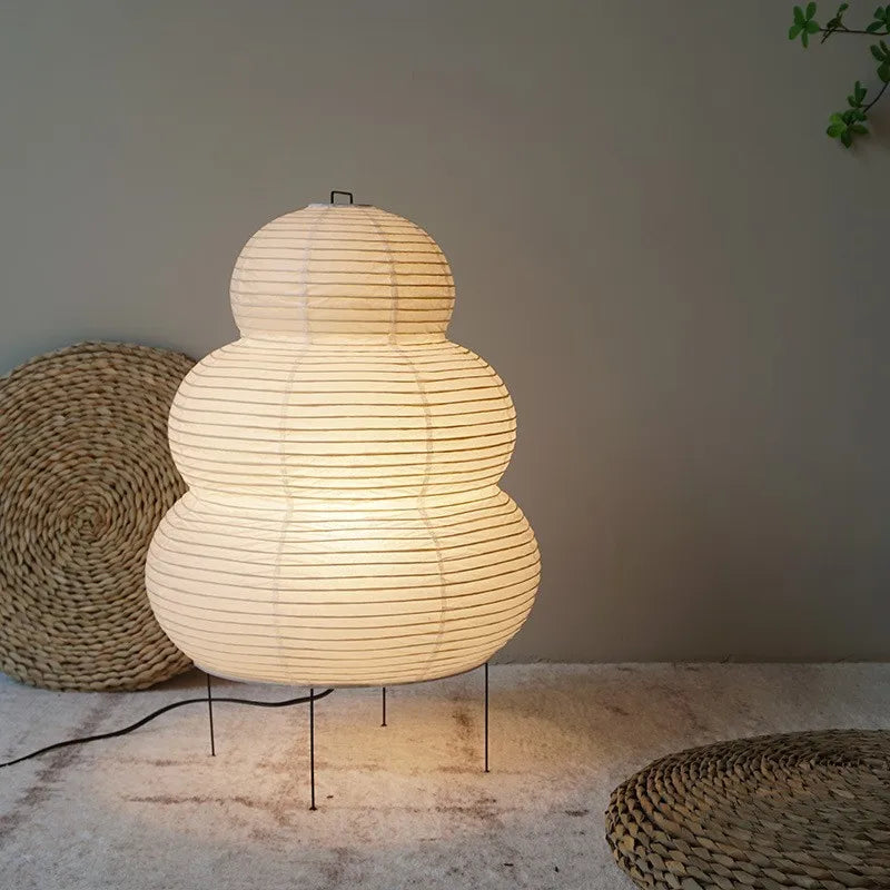 Axyaa Wabi-Sabi Tripod Floor Lamp - White Paper, Ideal for Bedroom, Living & Dining Room Decor