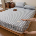 Axyaa Waterproof Washed Cotton Fitted Sheet Set