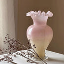 Axyaa Pearl Iridescent Glass Vase, Handmade Luxury Fish Tail Flower Vase