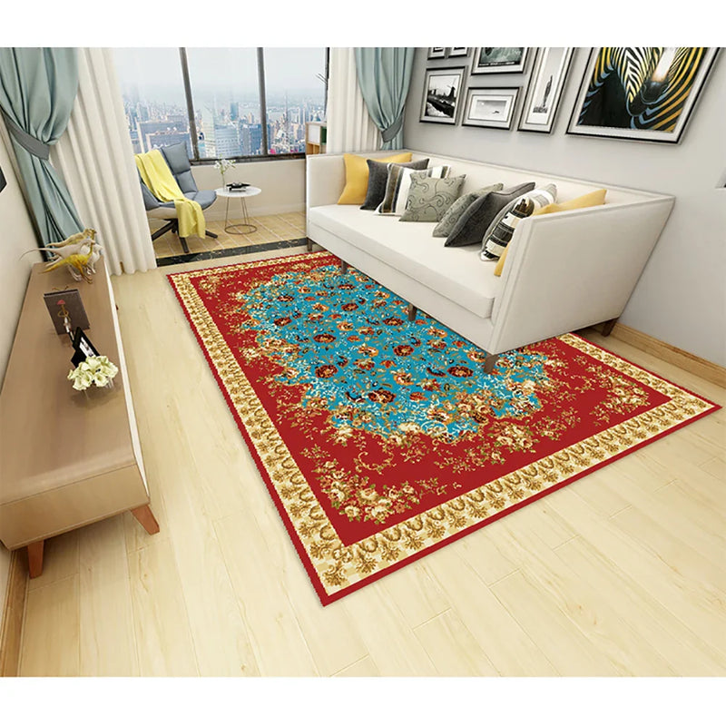 Axyaa Ethnic Pattern Print Carpet Bohemian Soft Floor Mat for Home Decor