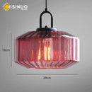 Axyaa Glass Pendant Light: Colorful Amber Green Orange Chandelier for Living Room, E27 Loft Lighting