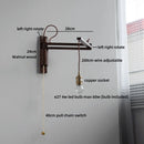 Axyaa Antique Brass Wall Lamp with Amber Glass Shade for Home Decor