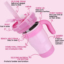 Axyaa Kids Stainless Steel Tumbler with Handle, Straw, and Insulation