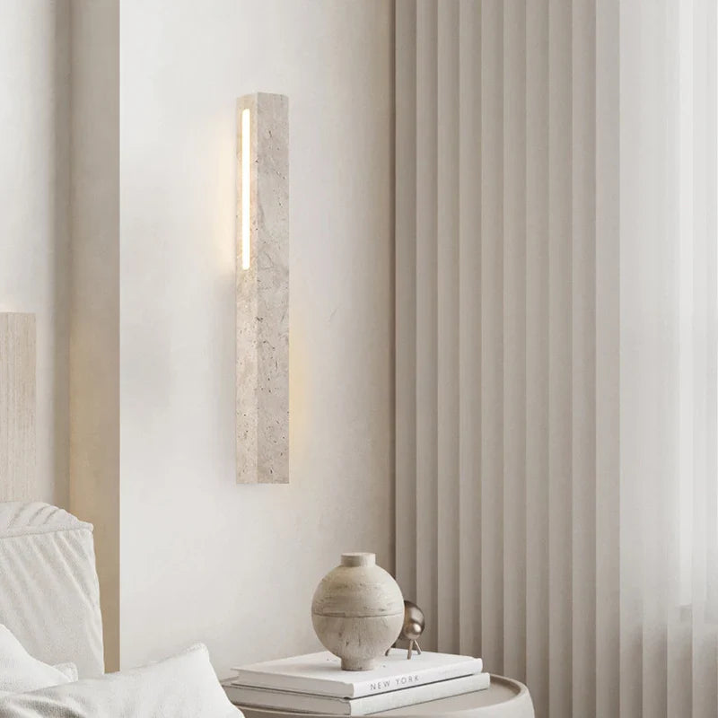 Axyaa Cuboid Natural Stone LED Wall Lamp for Elegant Atmosphere Lighting