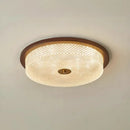 Axyaa Vintage Crystal Ceiling Light in Walnut Finish