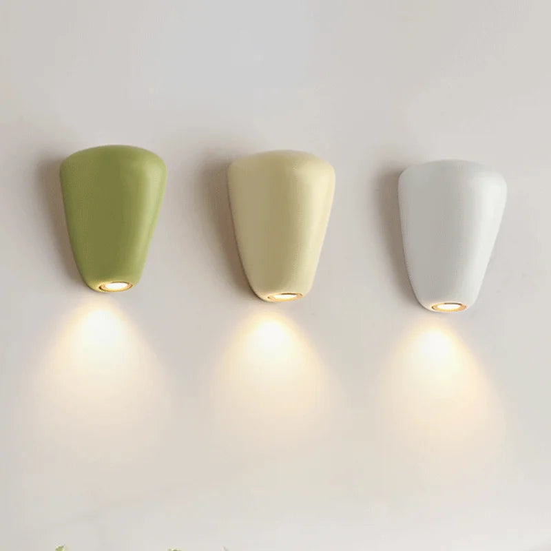 Axyaa White LED Wall Lamp for Bedroom, Living Room Decor – Green Sconce
