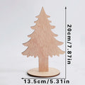 Axyaa Wooden Christmas Tree Ornaments Set, Bohemian Winter Decor, Rustic Home Decoration