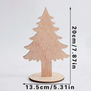 Axyaa Wooden Christmas Tree Ornaments Set, Bohemian Winter Decor, Rustic Home Decoration