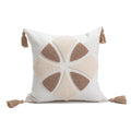 Axyaa Geometric Coffee Tassel Cushion Cover 45x45cm for Sofa, Couch, Bed