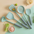 Axyaa 5-Piece Silicone Kitchen Utensil Set White Non-Stick Cooking Tools