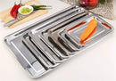 Axya Stainless Steel Storage Trays Rectangular Deep Plate Pans BBQ Kitchen Accessories