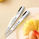 Axyaa Kids' Stainless Steel Mini Fruit Fork Set - Multifunctional Kitchen Tableware