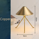 Axyaa Tripod Cone Lamp LED Night Light - Touch Sensor, Tricolored, Rechargeable