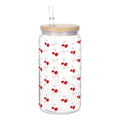 Axyaa Cherry Bow Plastic Cup with Straw Lid: Reusable, 16oz Cute Holiday Drinkware