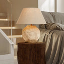 Axyaa Ceramic Table Lamp - Modern Wabi Sabi Design for Living Room, Bedroom, Office