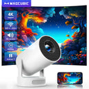 Axyaa Magcubic Pro+ 4K HD Projector: 8000 Lumens, Android 11, WiFi6, BT5.4