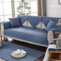 Axyaa Soft Washed Cotton Sofa Cover: Warm & Anti-Slip Solid Color Protective Towel