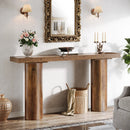 Axyaa 63" Bar Table with Pillar Legs, Rectangle Kitchen Counter Height Pub Table