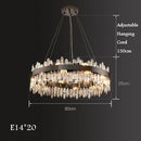Axyaa Gold Black Crystal Chandelier Hanging Lamp for Elegant Indoor Lighting