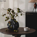 Axyaa Retro Ceramic Vase: Aesthetic Desk Flower Pot Decoration for Room Décor