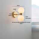 Axyaa LED Wall Lamps 2 Heads Pull Chain Switch White Glass Stair Light