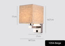 Axyaa Fabric Shade LED Wall Lamp Modern Reading Light for Bedroom Living Room