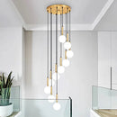 Axyaa LED Ring Stairs Pendant Light Chandelier for Living Room Dining Room Lighting