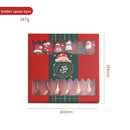 Axyaa Christmas Cutlery Set: Spoon, Fork, Elk Tree Decoration, Dessert Scoop
