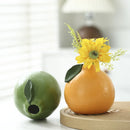 Axyaa Orange Ceramic Vase with Simulated Pomelo Fruit for Home Decoration