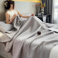 Axyaa 100% Cotton Muslin Throw Blanket - Lightweight Breathable Boho Throws