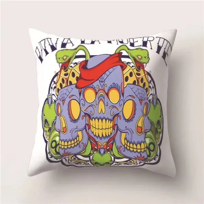 Skull Polyester Pillowcase 45X45CM Axyaa Home Decor Cushion Cover Square Sofa Decor