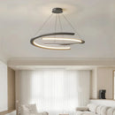 Axyaa LED Ceiling Chandelier - White/Black Modern Home Lighting for Living Room, Bedroom, Dining Room