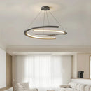 Axyaa LED Ceiling Chandelier White/Black Modern Home Lighting for Living Room & Bedroom