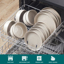 Axyaa Light-Grey Stoneware Plates Set Dinnerware 18 Piece Collection