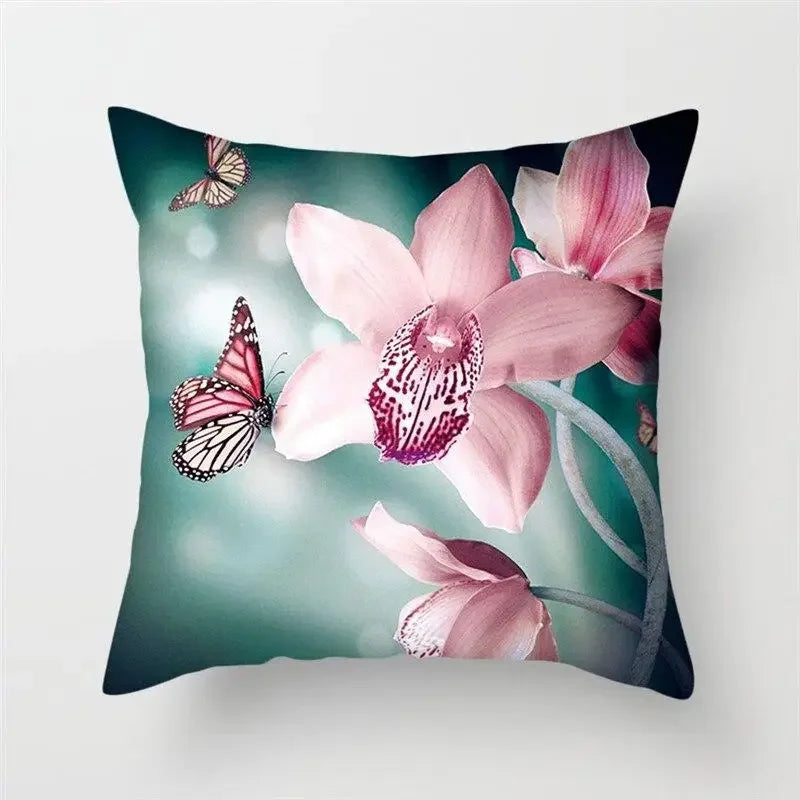 Axyaa Floral Butterfly Pillowcase for Home Decor and Events