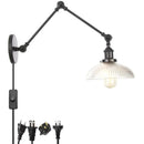 Axyaa Glass Plug-In LED Wall Lights Fixtures for Home Decor & Bedroom
