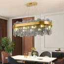 Axyaa Glass Chandelier: Nordic Postmodern LED Light for Living Spaces