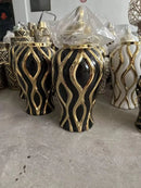 Axyaa Ceramic Electroplating Vase Jar - Luxury Home Decor Craft for Living Room Entryway