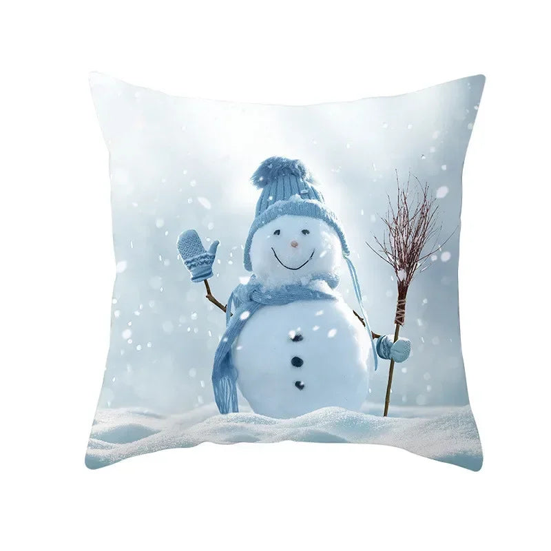 Snowman Pillow Cover Winter Home Decor Cushion Covers by Axyaa