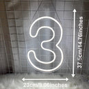 Axyaa Neon Numbers 0-9 Light Sign: Personalized Wall Art for Home Decor, Celebrations