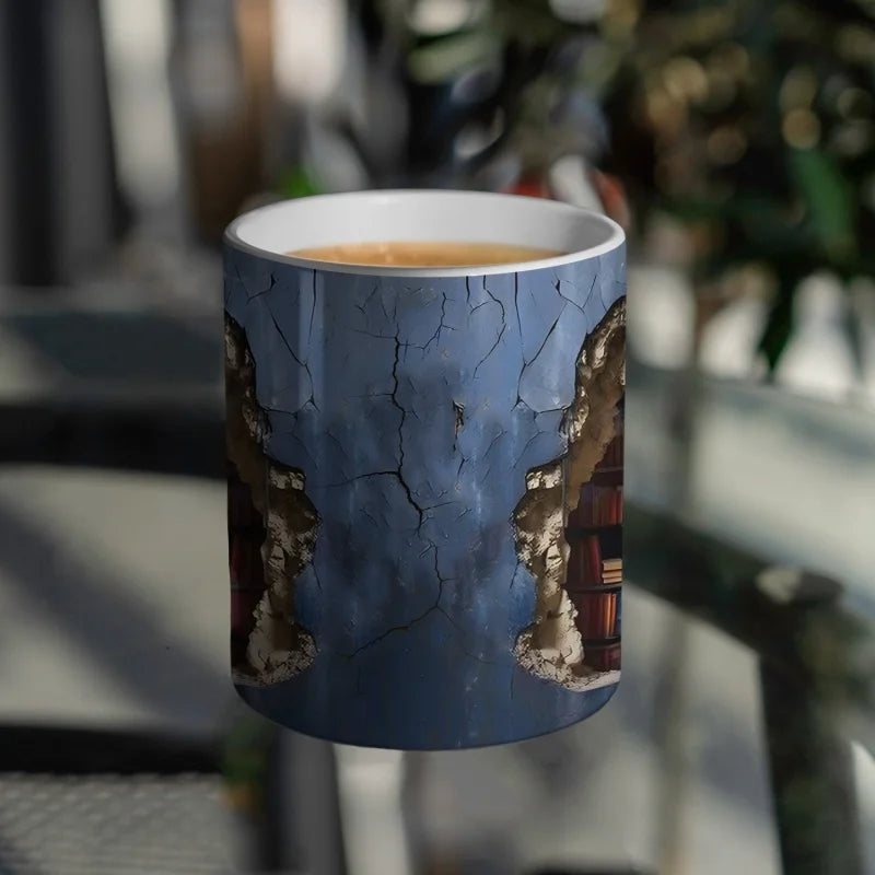 Axyaa Ceramic Library Book Mug Shelf Creative Space Design Coffee Cup Gift