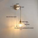 Axyaa Glass LED Wall Light Adjustable Modern Copper Bedside Lamp