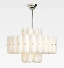 Axyaa White Glass Pendant Lamp Cream Series Iron Brass Gold Black Copper Silver