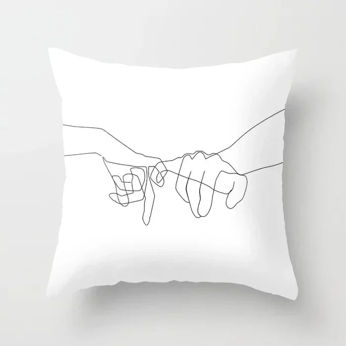 Axyaa Abstract Art Couple Portrait Pillow Cover 45X45CM