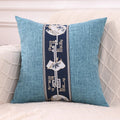 Axyaa Linen Chinese Pavilion Pattern Pillow Cover for Home Sofa Bedroom