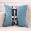Axyaa Linen Chinese Pavilion Pattern Pillow Cover for Home Sofa Bedroom