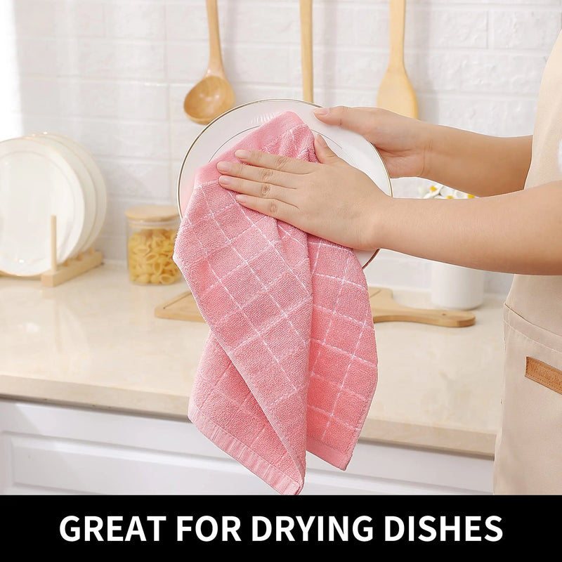 Axyaa Super Absorbent Cotton Kitchen Towel Set for Home Cleaning and Drying
